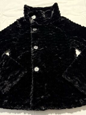 Patagonia Girls Black Regular Fit Long Sleeve Button Front Jacket Size XL (14)